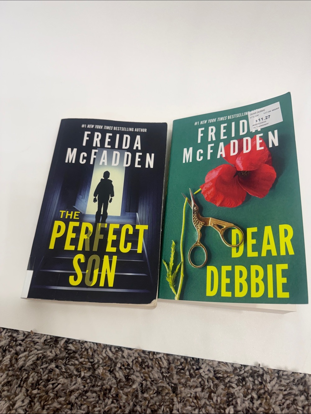 Frida McFadden Dear Debbie and The Perfect Son paperback books.